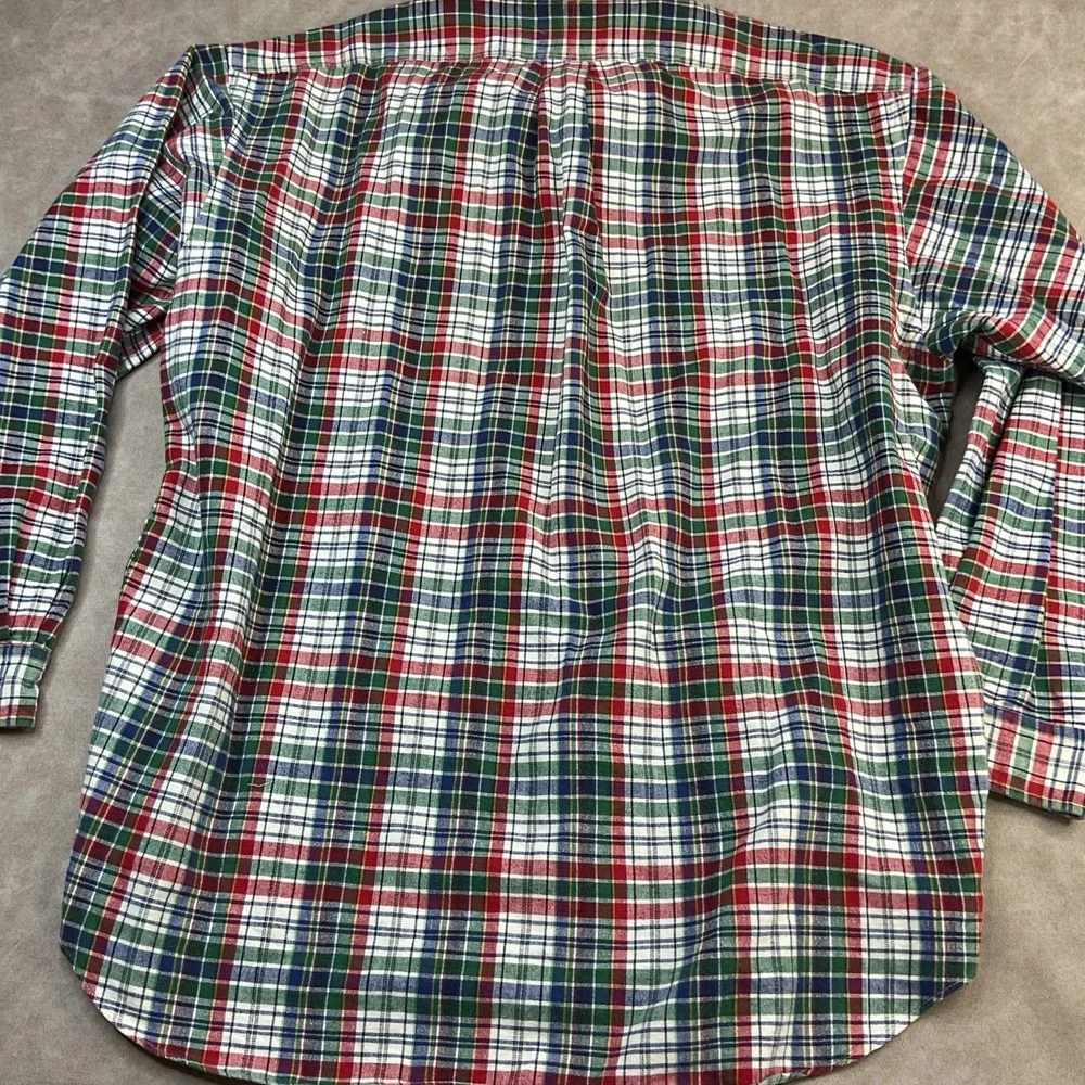 Vintage Ralph Lauren Shirt Men Sz XL The Big Shirt 90s Flannel Plaid Long Sleeve
